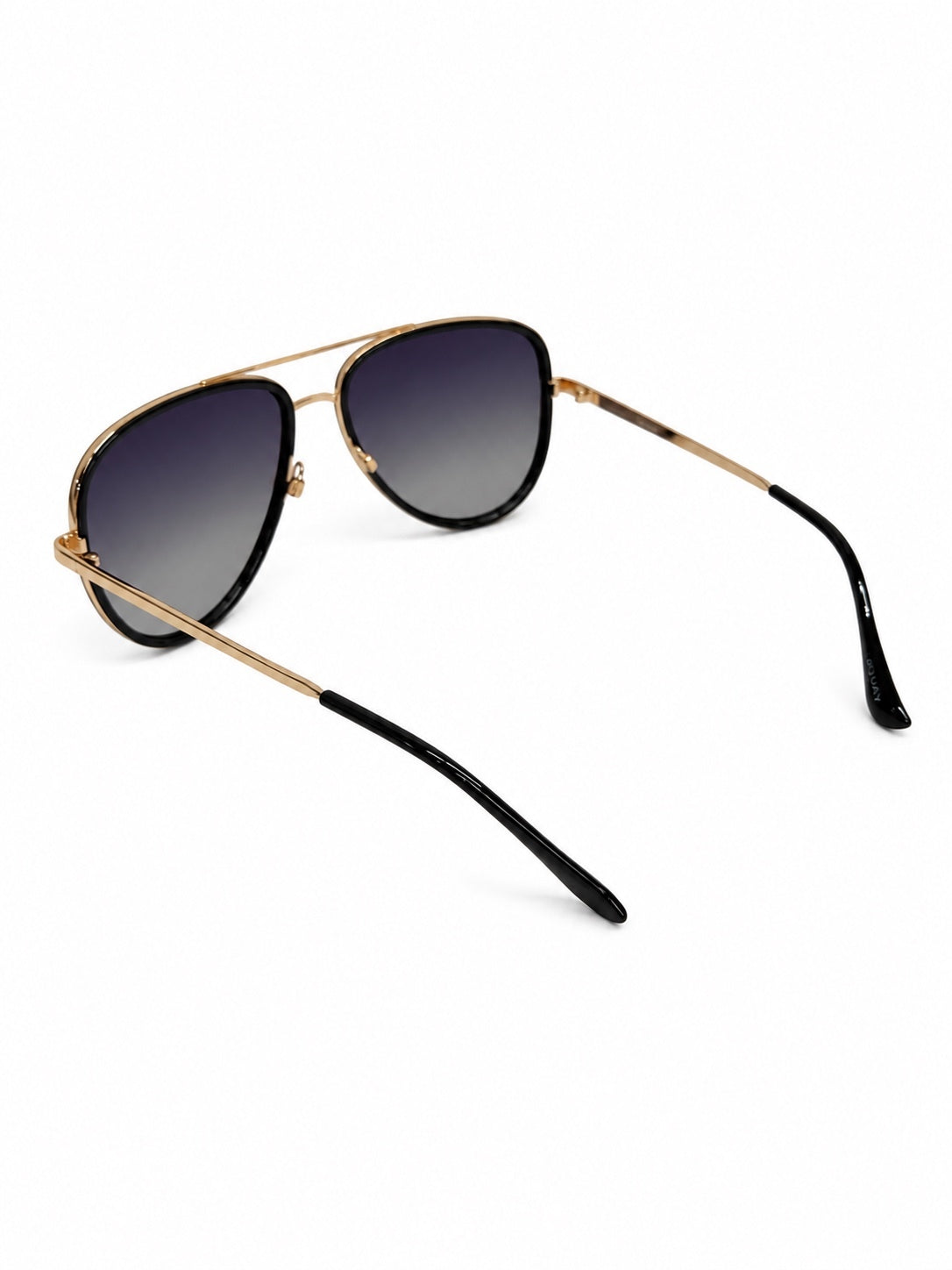 Quay Australia All In Black & Rose Gold Aviator Style Sunglasses