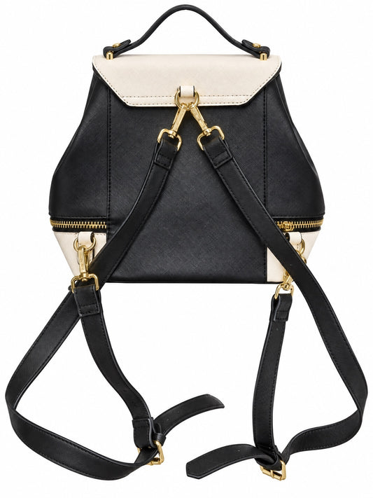 Steve Madden Black & Cream Color Block Backpack
