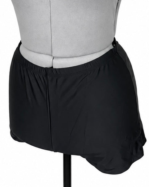 Kate Kasin Black and Floral Swim Dress and Shorts (XL)
