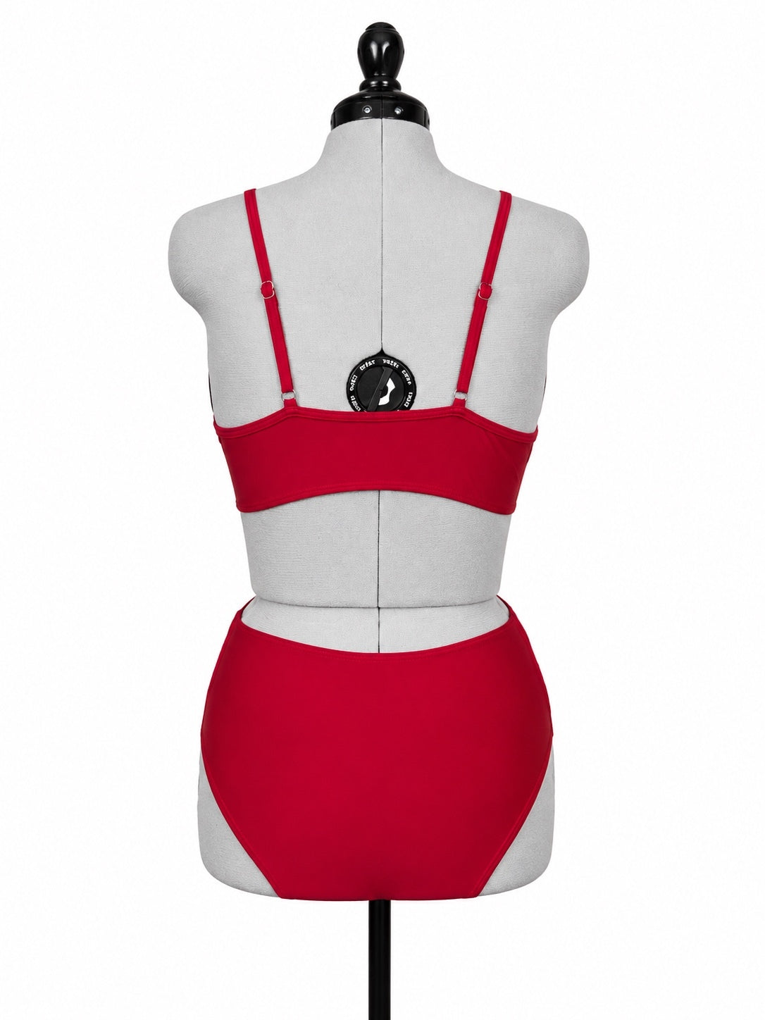 Dark Red Deep V Plunge w/ Diamond Midriff Cutout One Piece Swimsuit (L)
