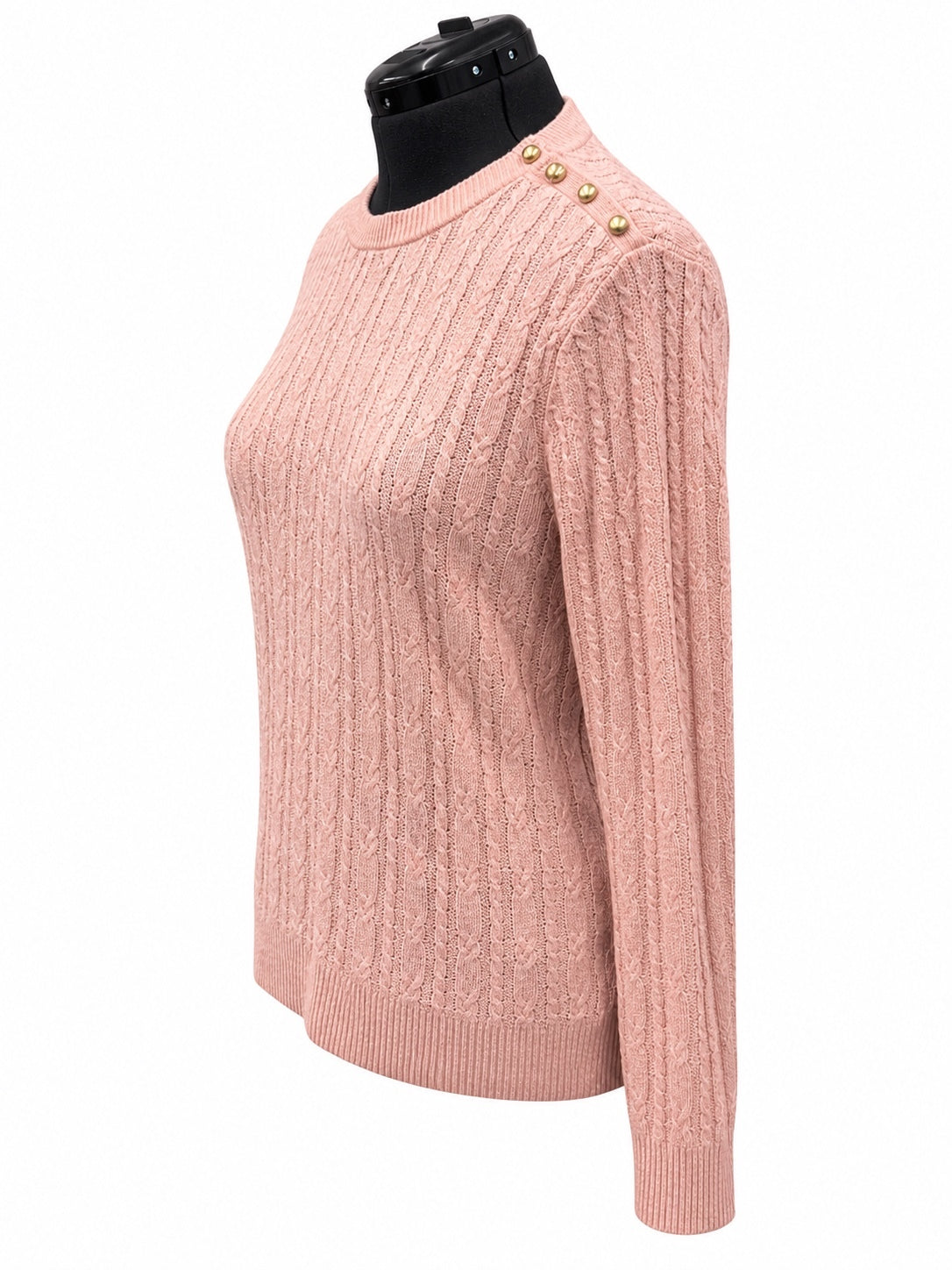 Universal Thread Goods Co. Pink Cable Knit Crewneck Sweater (XXL)