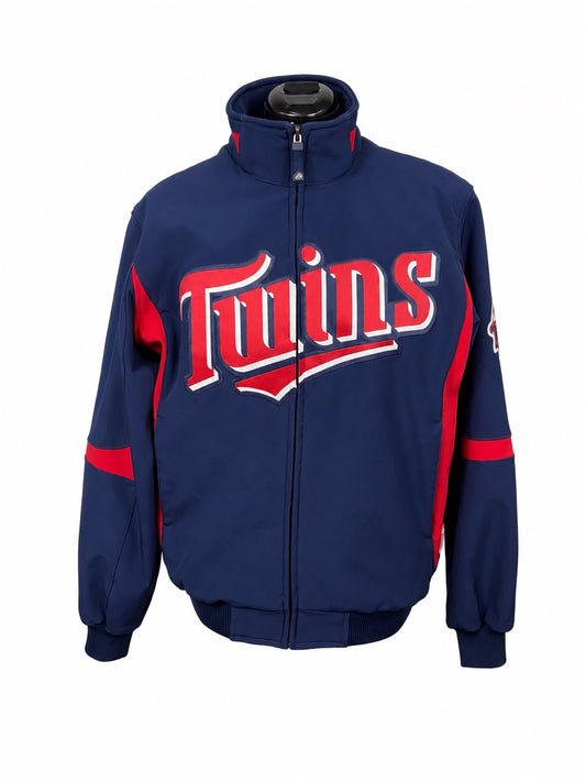 Majestic Authentic Collection Navy Blue Minnesota Twins Bomber Jacket (M)