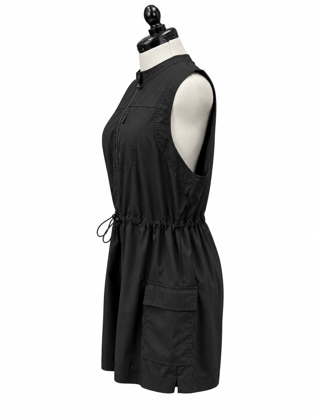 Old Navy Black StretchTech Dry Quick Sleeveless Zip-Front Cargo Romper (XXL)