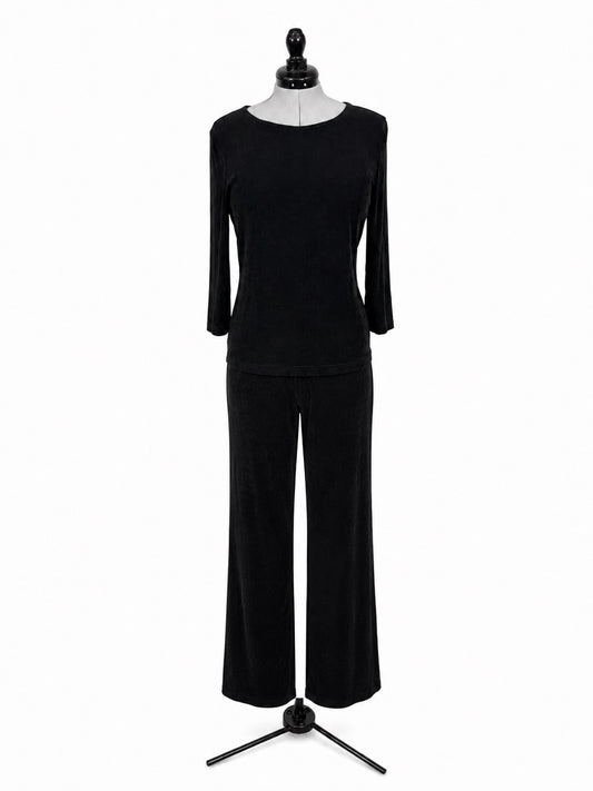 Softwear by Mark Singer Black Long Sleeve & Lounge Pants Set (S)
