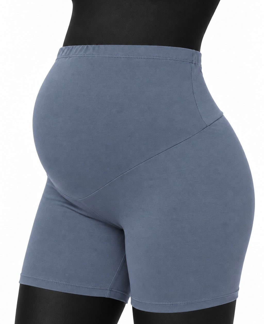 Dalavch Dusty Blue & Pink Maternity Biker Yoga Shorts (XXL)