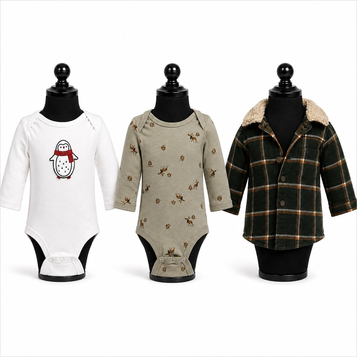 Carter's Holiday Onesies & Jacket Set (3m Snowman, 6m Reindeer & Jacket)