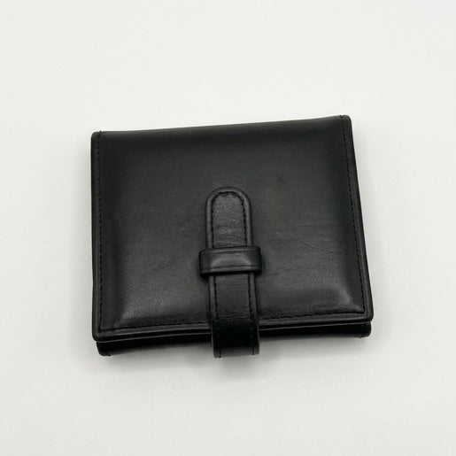 Coach Black Leather Mini Trifold Leather Wallet