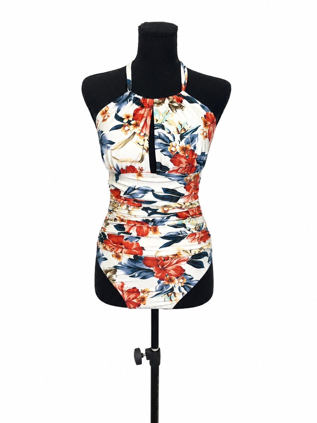 B2Prity White and Colorful Floral One Piece Swimsuit (M)