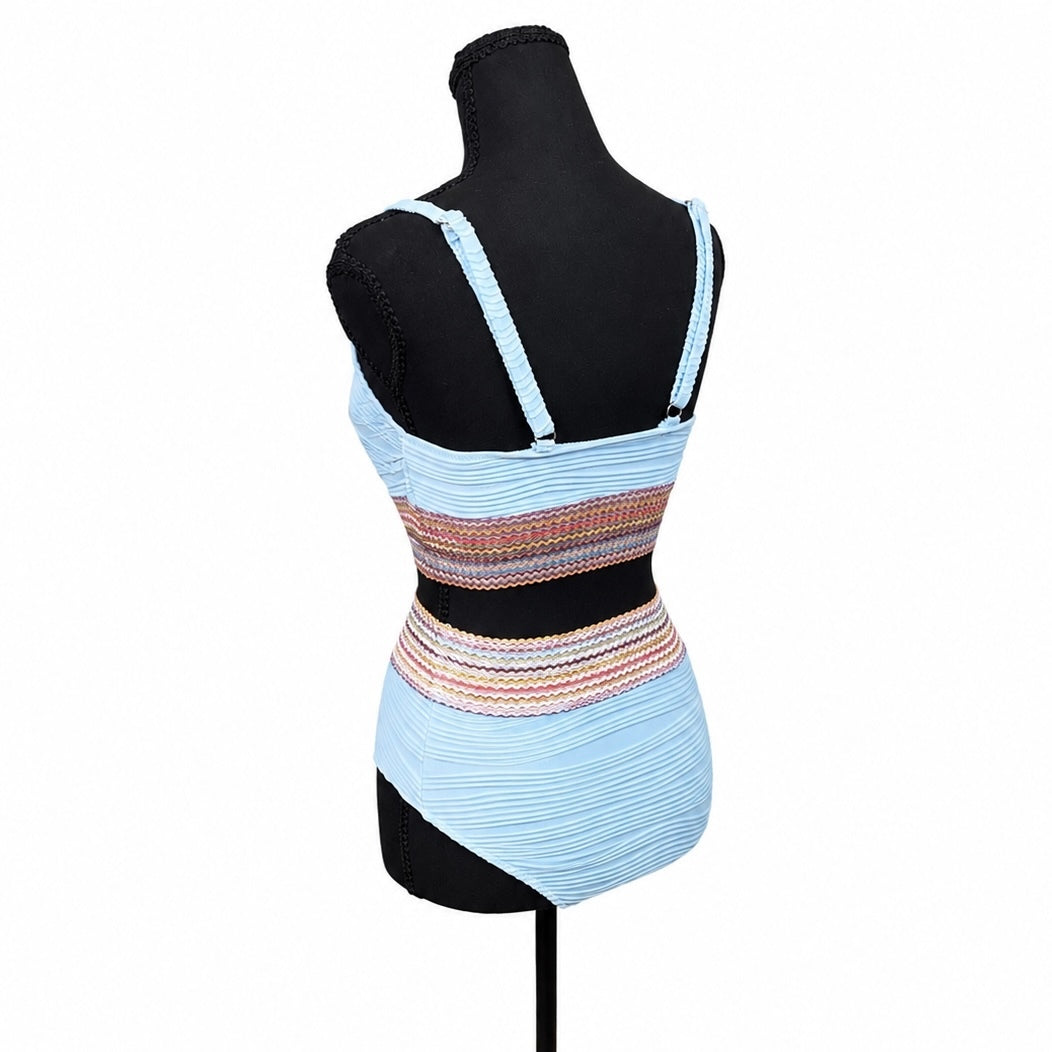 Blooming Jelly High Waisted Blue Bikini (XS)