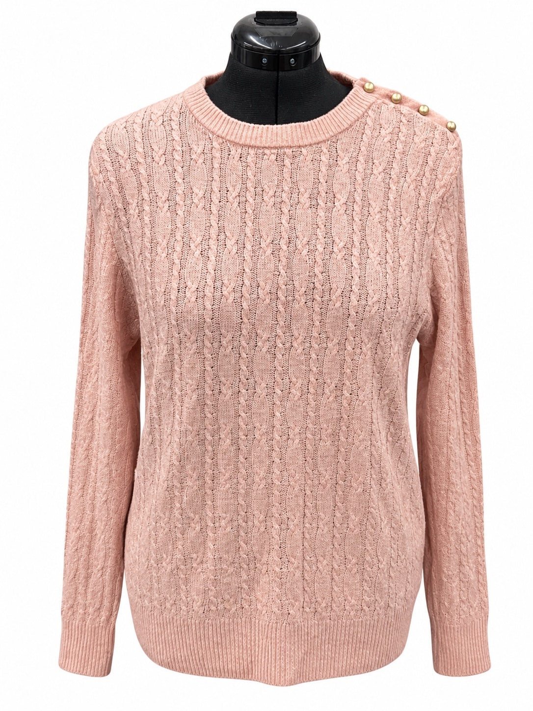 Universal Thread Goods Co. Pink Cable Knit Crewneck Sweater (XXL)