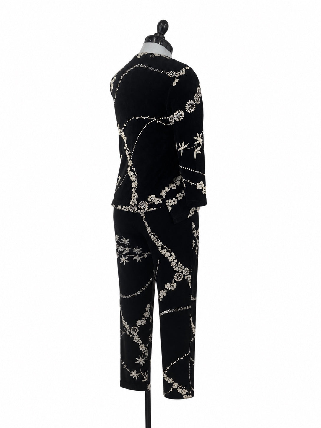 Softwear By Mark Singer Black & Gold Floral Cloth Tank, LongSleeve & Pant Set(S)