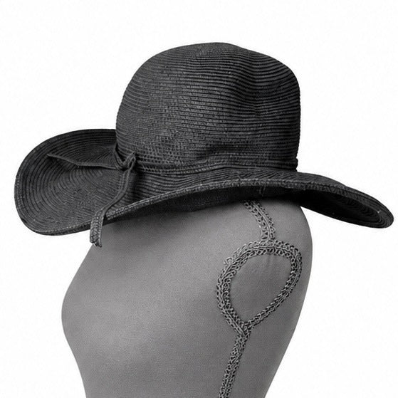 Black Braided Wide Rimmed Sunhat
