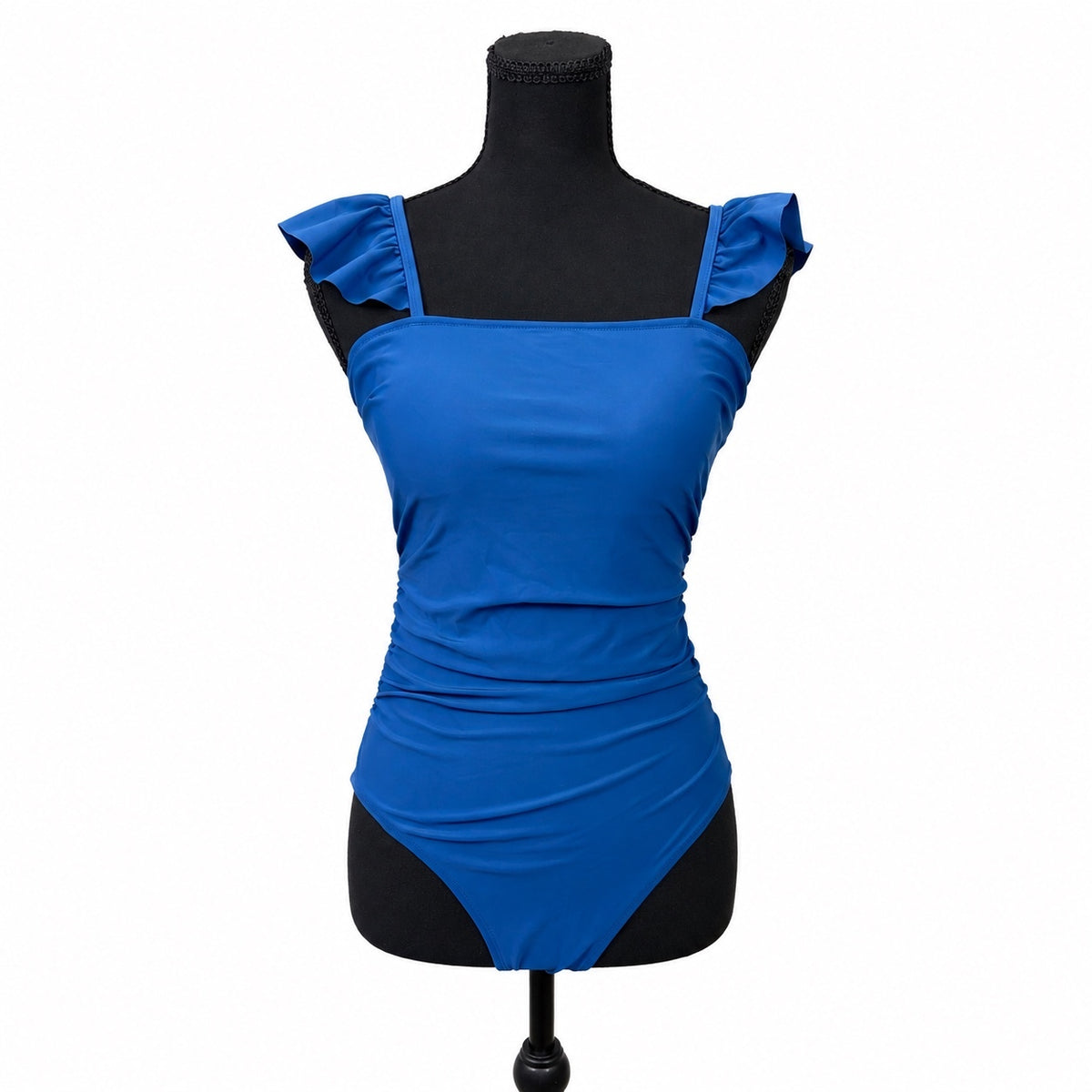 Hilinker Royal Blue  Ruffle Strap One Piece Swim Suit (S)