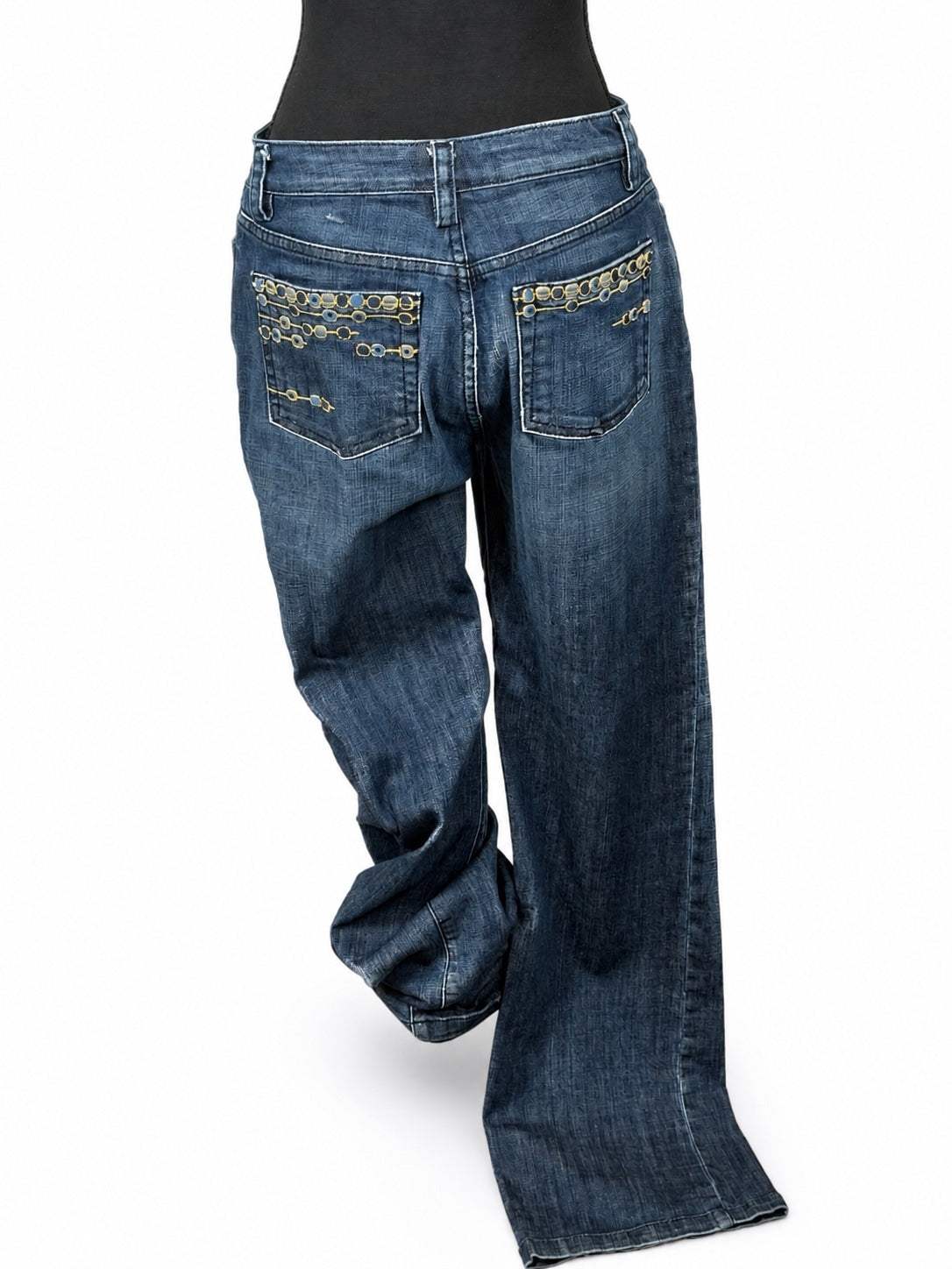 St. John Sport Bell Bottom Blue Jeans (W 6)