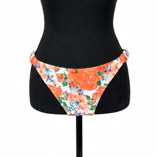 Orange, Green & Blue Watercolor Floral Bikini Bottom (XL)