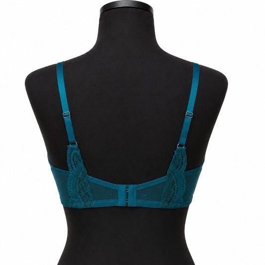 Auden Teal Unlined Balconette Underwire Bra (34 A)