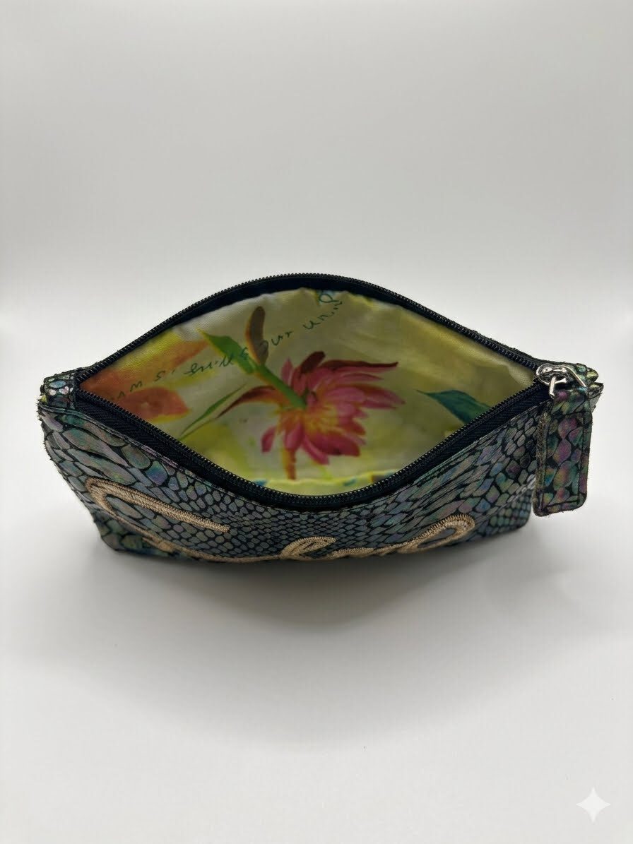 Carlos Falchi Iridescent Faux-Snakeskin Clutch (7.5 in x 4 in)