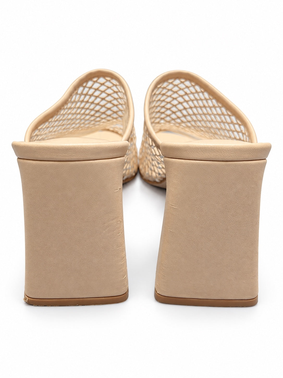 Open Edit Sienna Beige Sparkly Rhinestone Open Toed Block Heel Sandal (W 8.5)