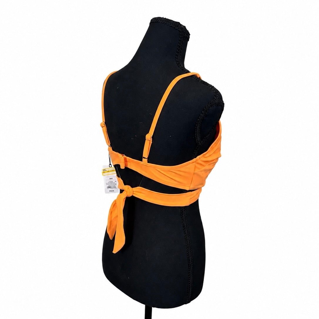 Shade & Shore Orange High Neck Swim Top with Removable Pads (36D)