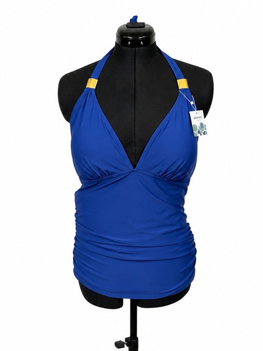 B2prity Royal Blue Ruched Tankini Swim Top (XL)