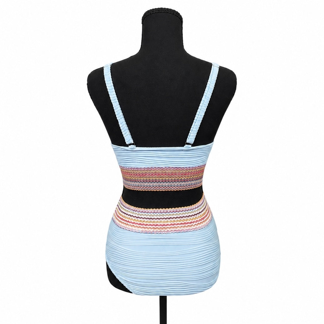 Blooming Jelly High Waisted Blue Bikini (XS)