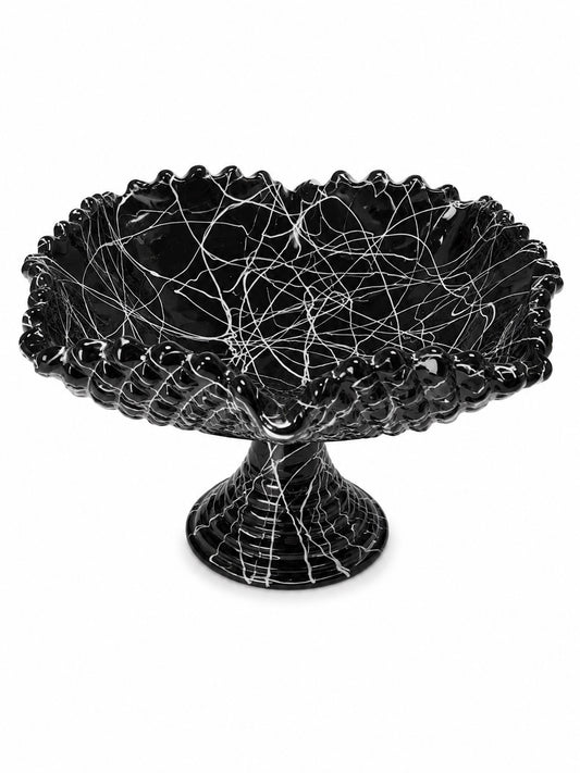 Black w/ White Webbed Dessign Deccorative Dish