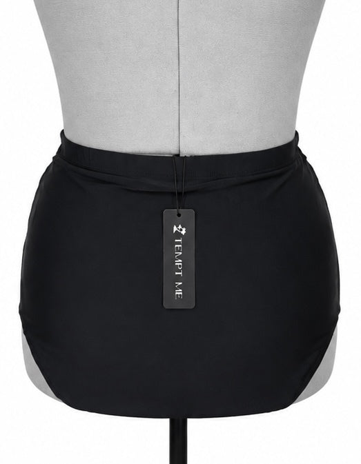 Tempt Me High Waisted Black Swim Bottoms (L)