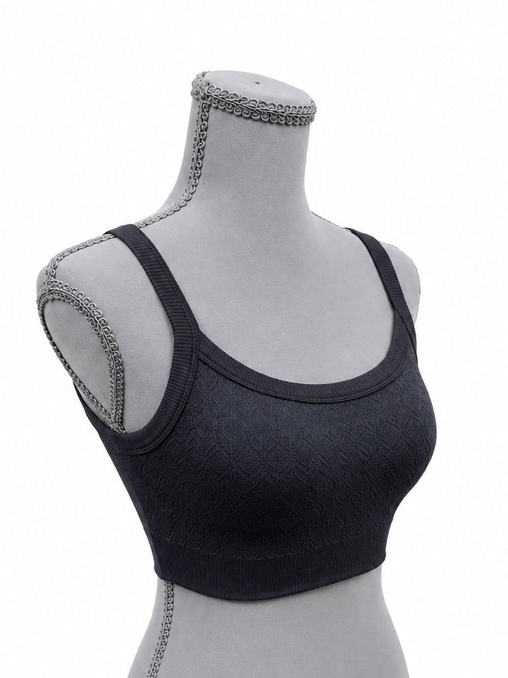 Joy Lab Black Patterned Seamless Sports Bra (XS)