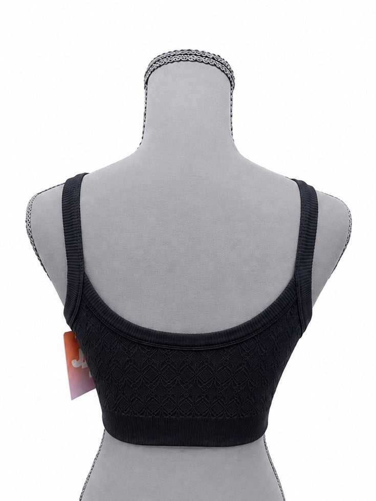 Joy Lab Black Patterned Seamless Sports Bra (XS)
