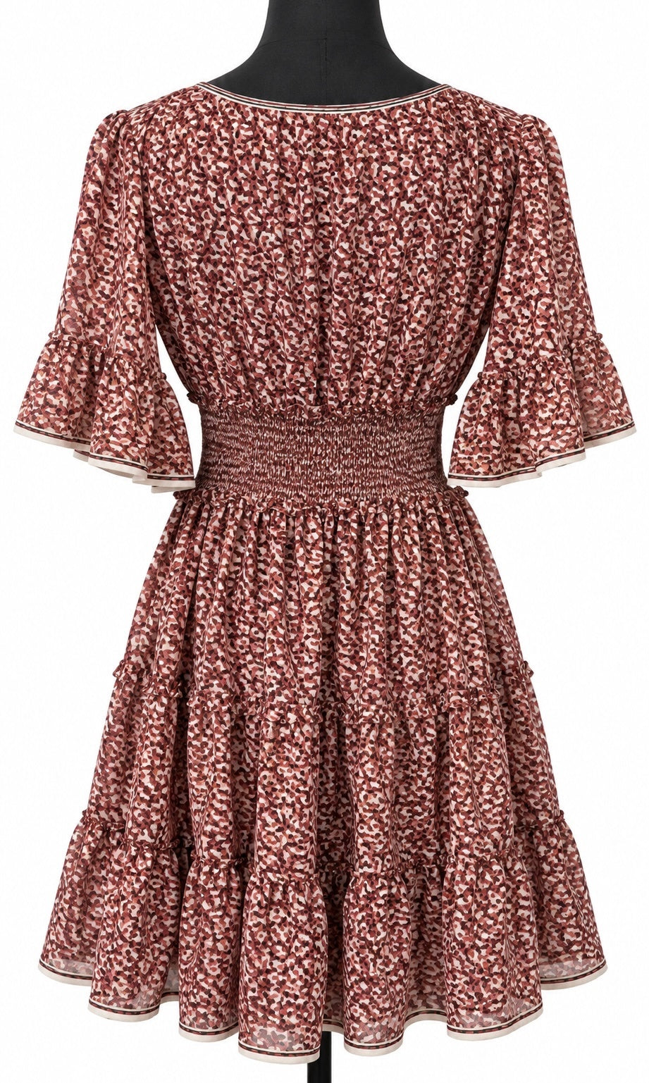 Max Studio Pink & Red Strawberry Patterned Knee Length Smocked Dress (S)