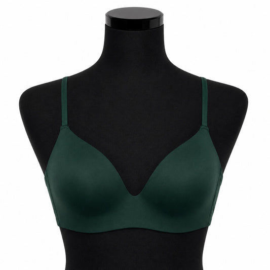 Auden Green The Bliss Lightly Lined Wirefree Bra w/ Adjustable Straps (32D)