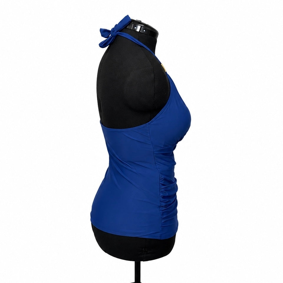 B2prity Royal Blue Ruched Tankini Swim Top (XL)