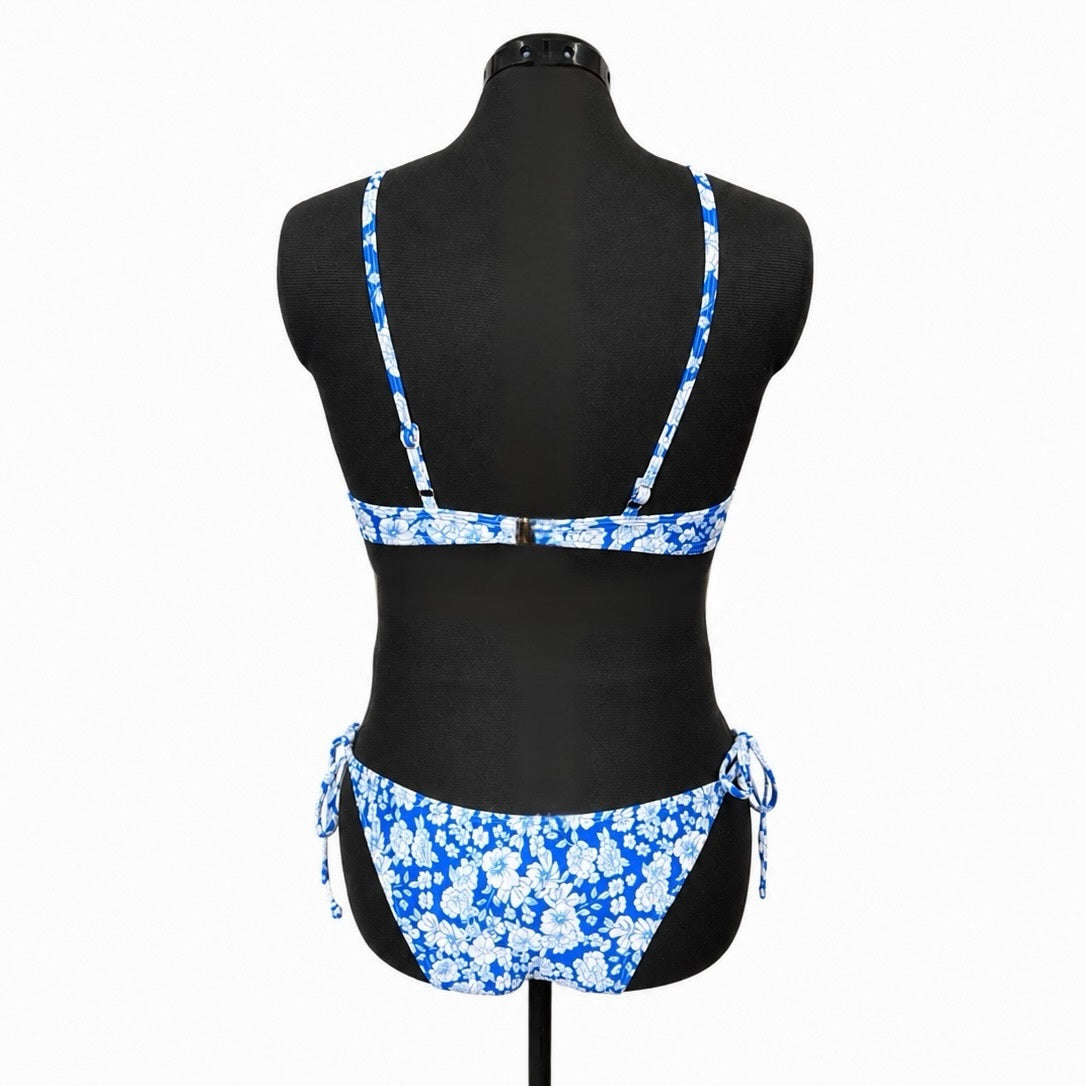 Blue & White Floral Bikini (L)