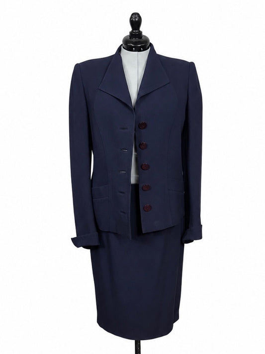 David Pallas Paris Navy Blazer & Business Skirt Set (Around a Size 6)