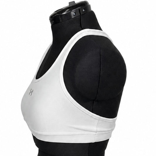 Under Armour White & Silver Metallic Logo Pullover Racerback Sports Bra (XL)