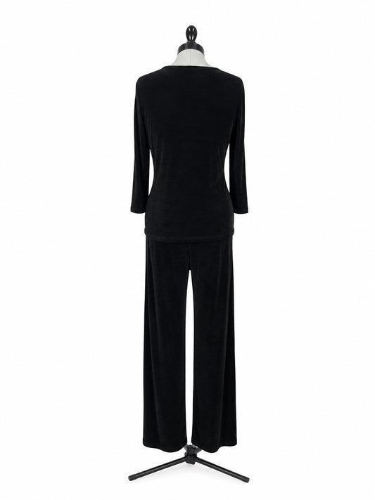 Softwear by Mark Singer Black Long Sleeve & Lounge Pants Set (S)