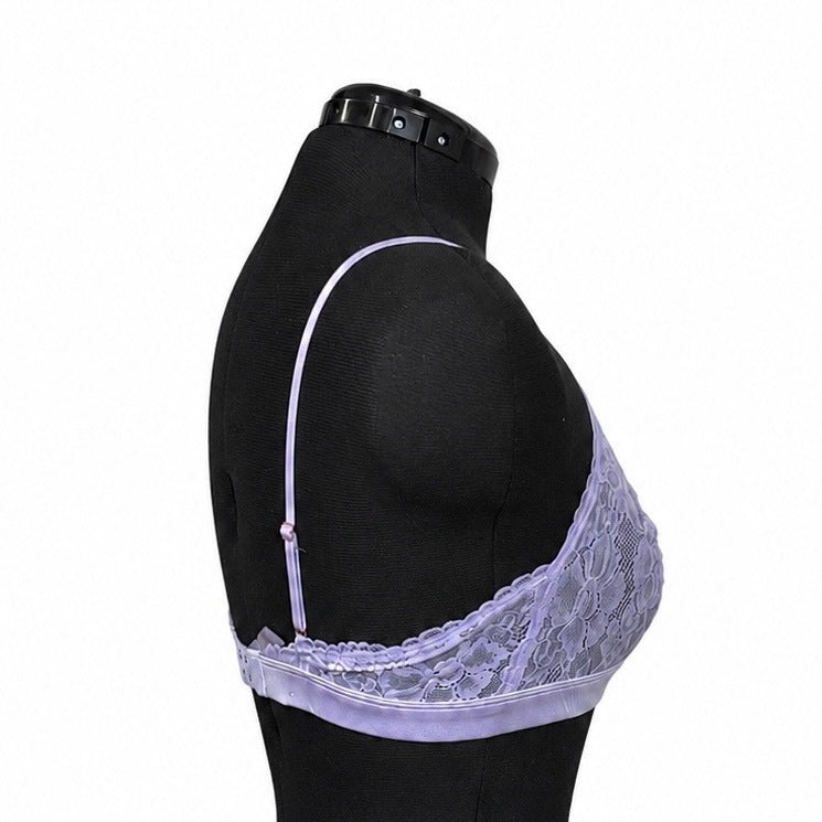 Savage X Fenty Lavender Floral & Mesh Lace Bralette (XL)