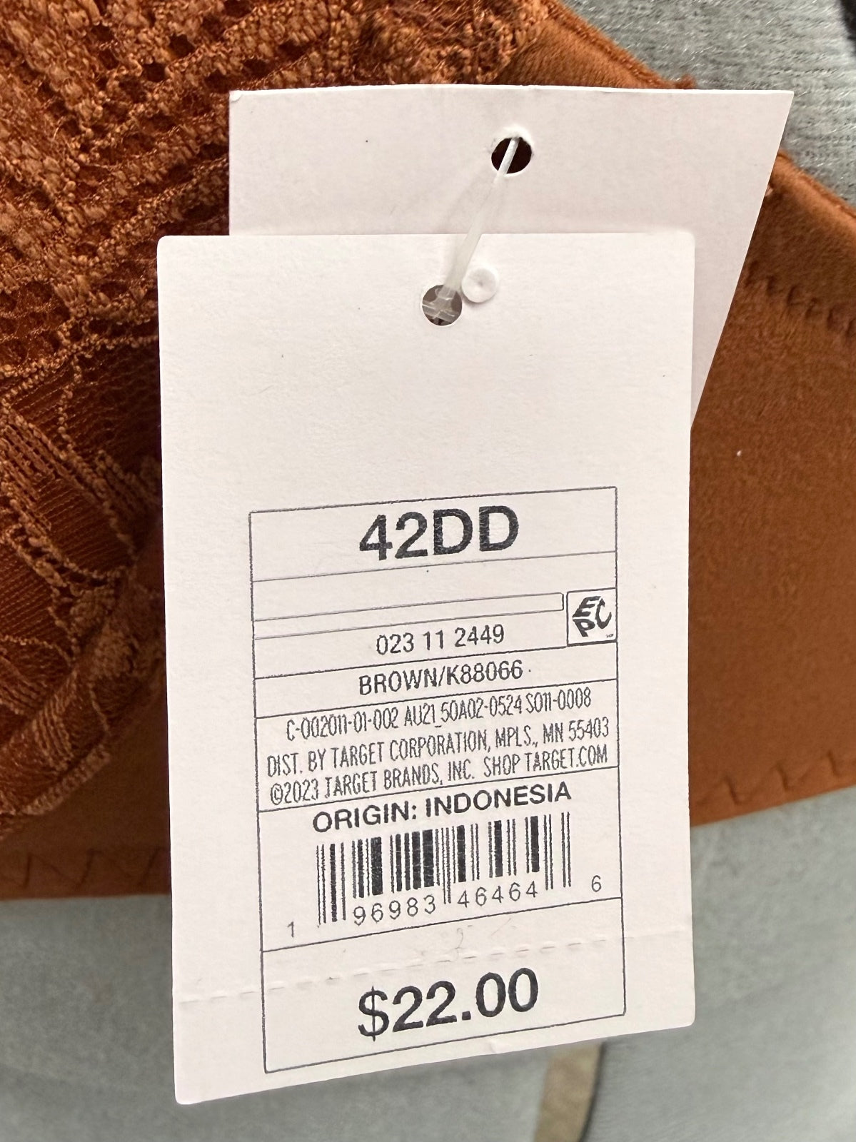 Auden Burnt Orange Lightly Lined Balconette Underwire Bra (42DD)