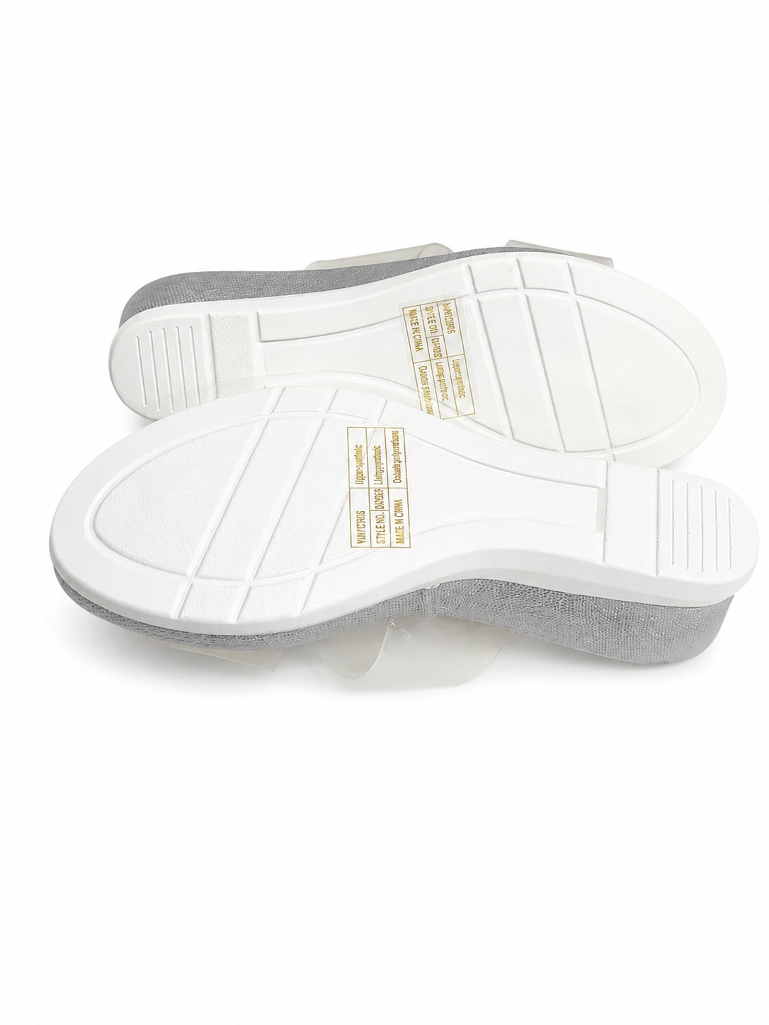 Jeossy Milan Nude & Clear Wedge Sandals (Size 8.5)