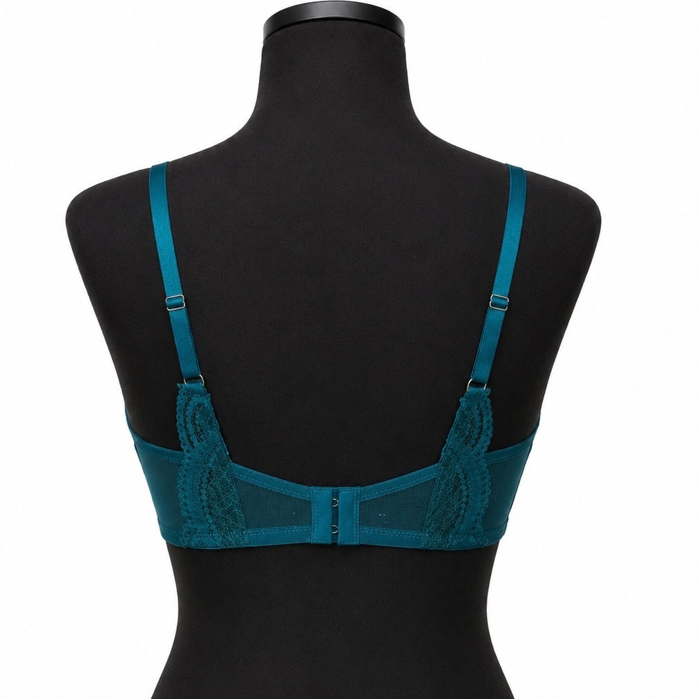 Auden Teal Unlined Balconette Underwire Bra (36C)