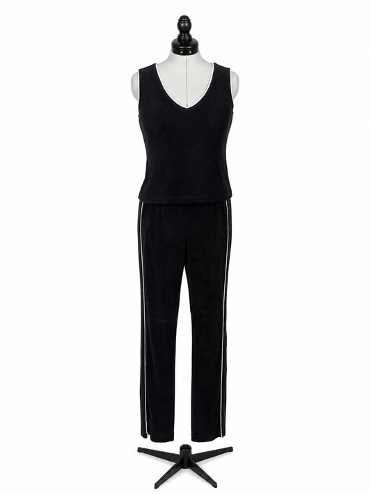 Softwear by Mark Singer Black Tank Top/Pants Track Suit Set (S)