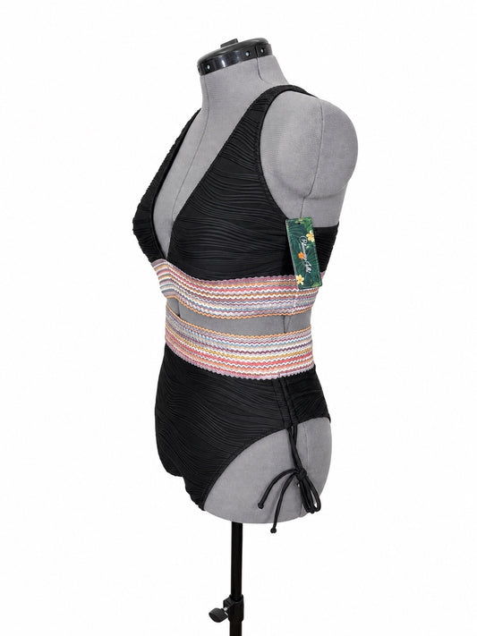 Blooming Jelly High Waisted Black Bikini (L)