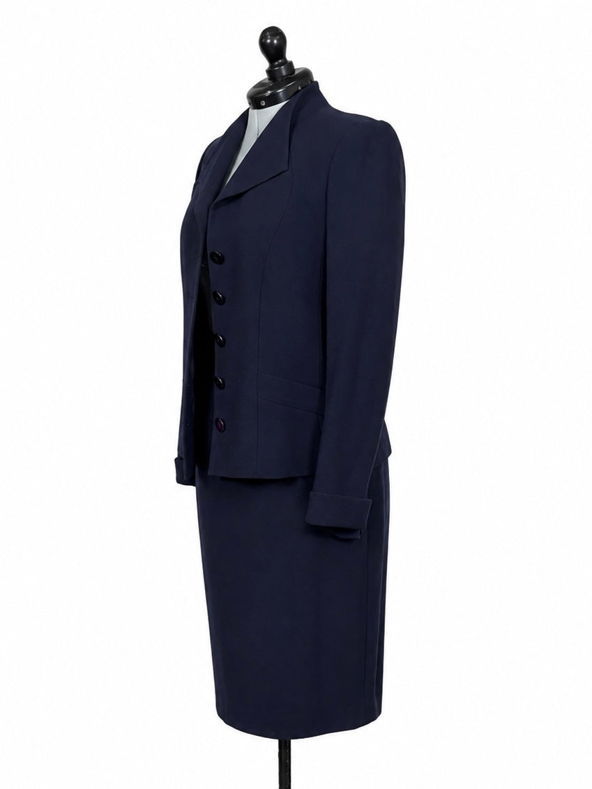 David Pallas Paris Navy Blazer & Business Skirt Set (Around a Size 6)