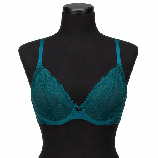 Auden Teal Unlined Balconette Underwire Bra (38B)
