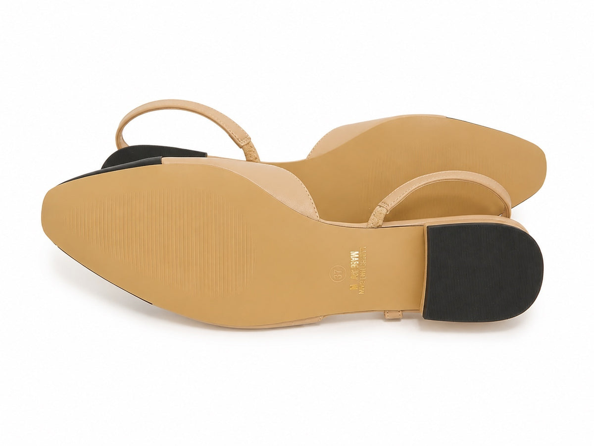 Athlefit Nude and Black Closed Toe Slingback Shoes (W 11)