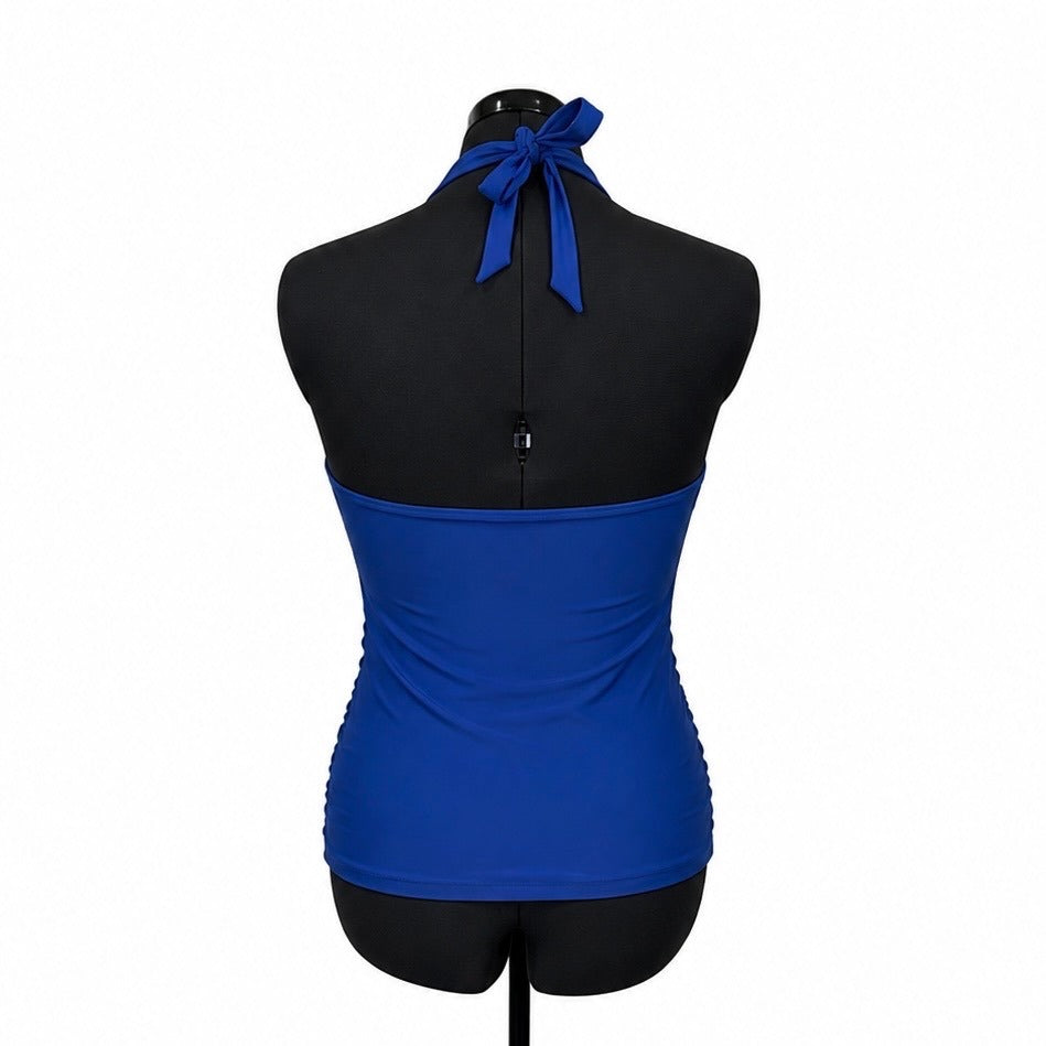 B2prity Royal Blue Ruched Tankini Swim Top (XL)