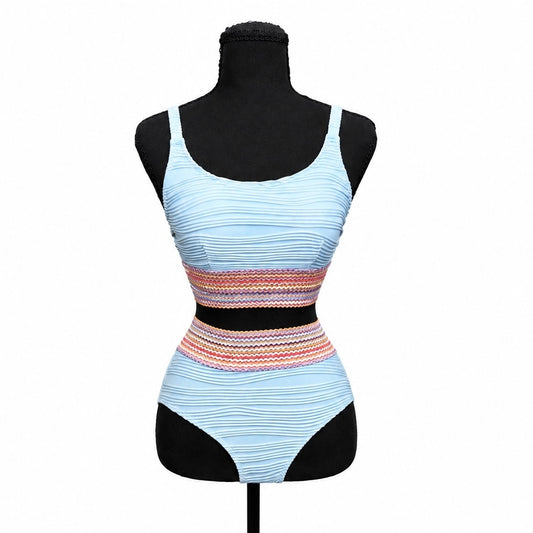 Blooming Jelly High Waisted Blue Bikini (XS)