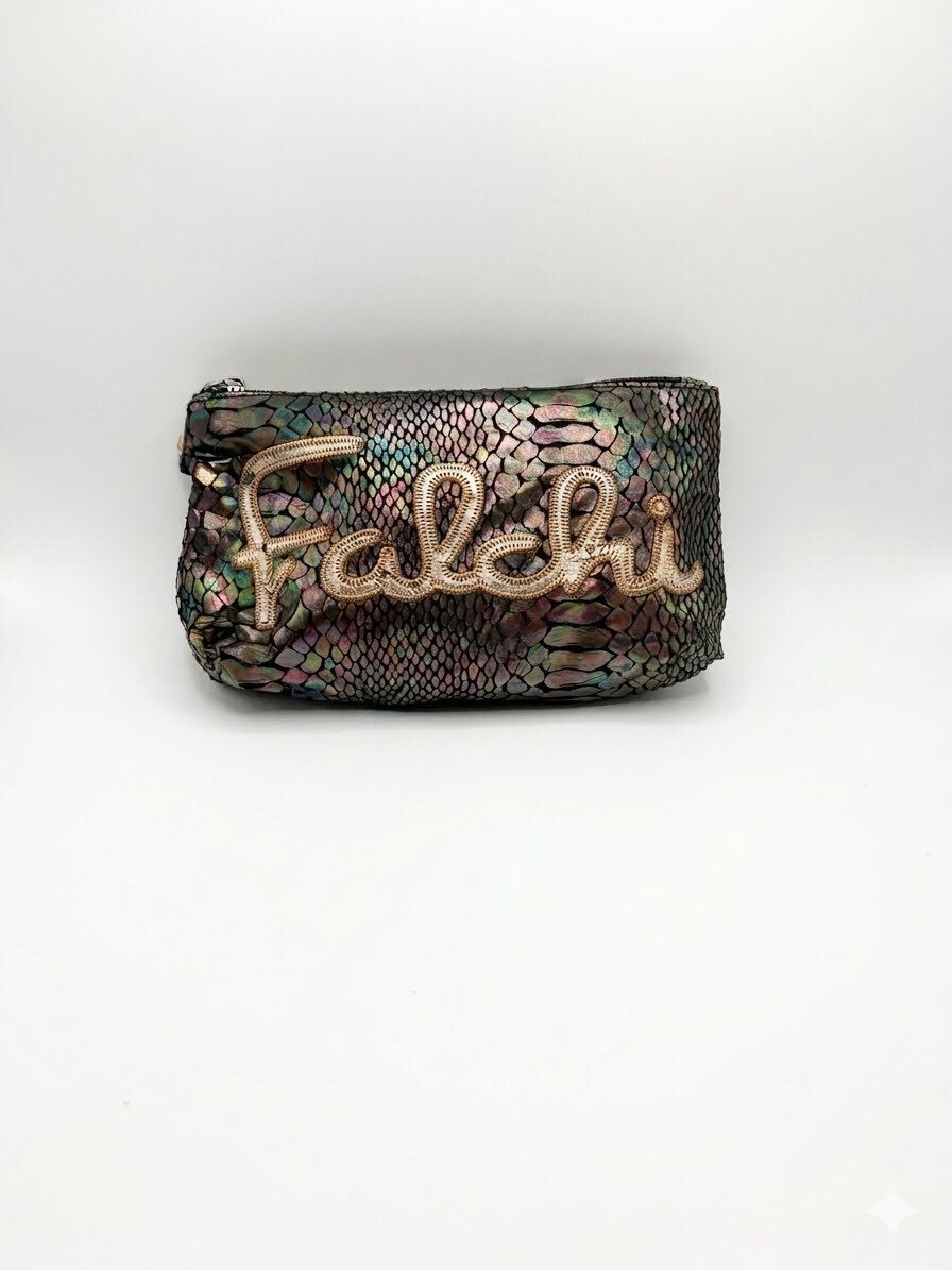 Carlos Falchi Iridescent Faux-Snakeskin Clutch (7.5 in x 4 in)