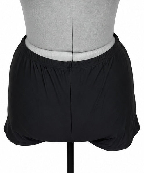 Kate Kasin Black and Floral Swim Dress and Shorts (XL)
