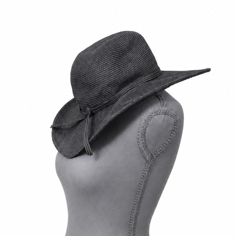 Black Braided Wide Rimmed Sunhat